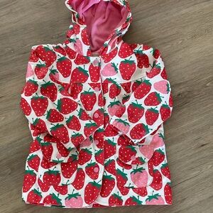Hatley Girls 4T Strawberry Red Hooded Rain Coat Jacket